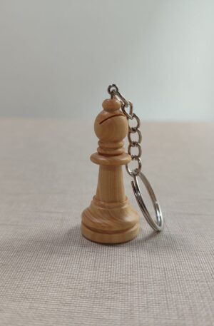 Llavero alfil blanco madera