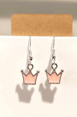 Par de pendientes dama rosa