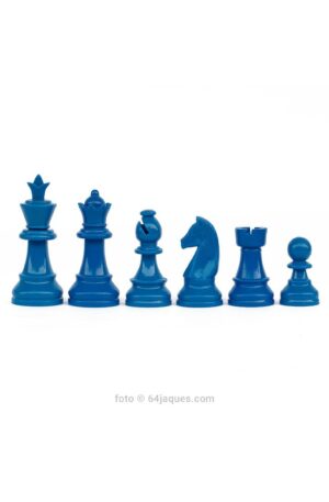 Piezas de ajedrez de plástico irrompibles de colores - Azul